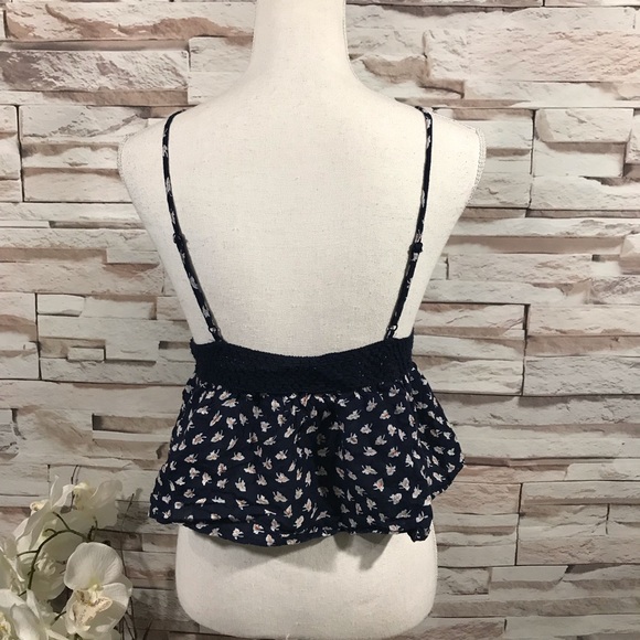 Ganji Floral Crop Top Blouse Sz L (P02) - Picture 5 of 7